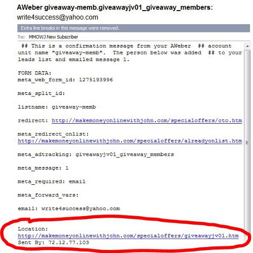 Aweber Optin Email Notification
