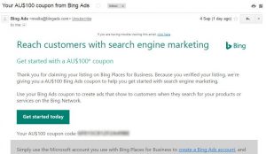 $100 free Bing Ads advertising coupon